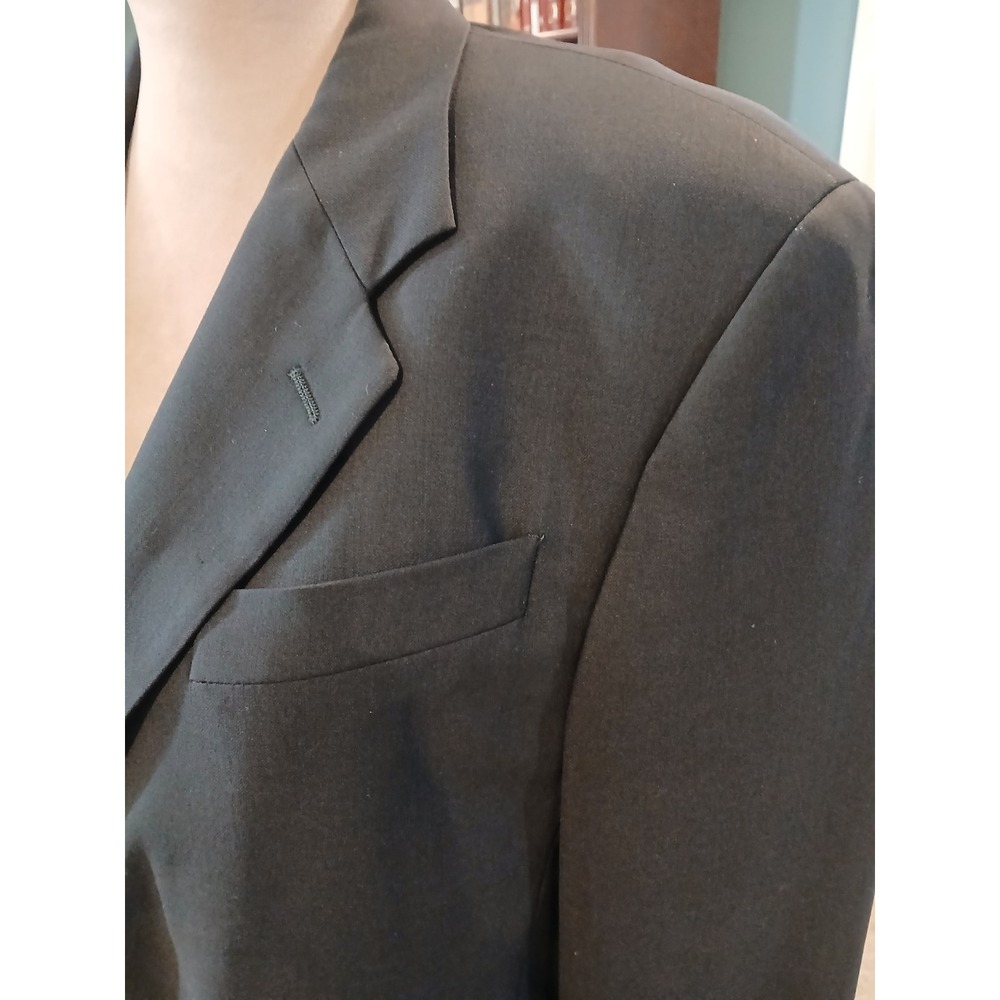 Made in Italy Black 100% Wool 3-Button Longline Blazer Jacket Size 40/33 - Picture 3 of 12